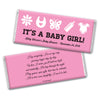 Baby Shower Personalized Chocolate Bar Wrappers Bottles Bibs and Butterflies "It's a Girl"