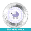 Baby Shower 1.25" Sticker Gingham Carriage (48 Stickers)