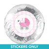 Baby Shower 1.25" Sticker Gingham Carriage (48 Stickers)