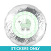 Baby Shower 1.25" Sticker Gingham Carriage (48 Stickers)