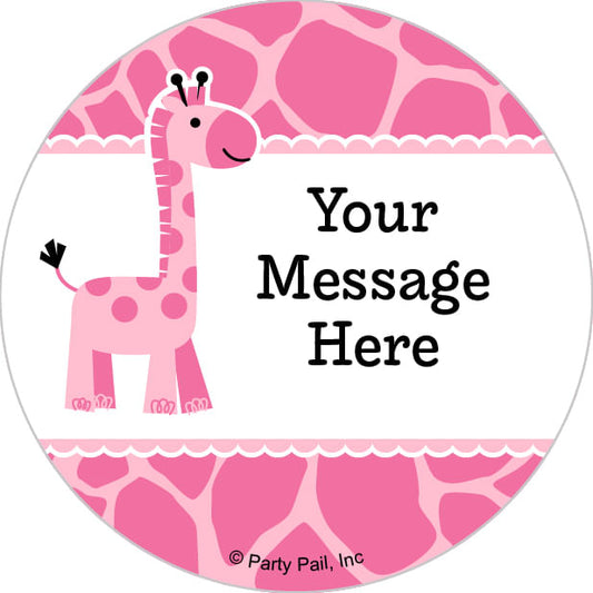 Sweet Safari Girl Personalized 2" Stickers (20 Stickers)