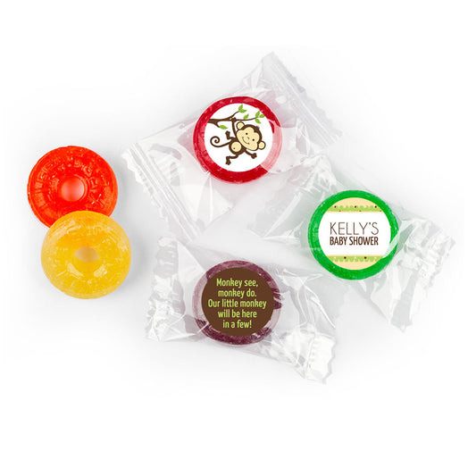 Baby Shower Personalized LifeSavers 5 Flavor Hard Candy Swinging Monkey (300 Pack)