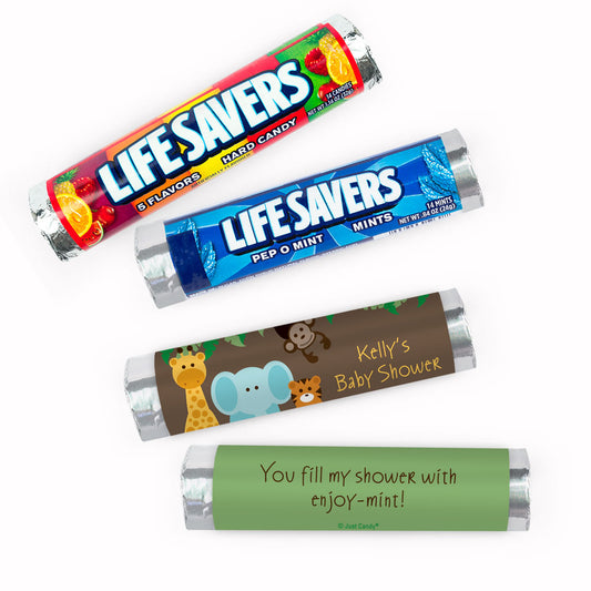 Personalized Baby Shower Jungle Safari Lifesavers Rolls (20 Rolls)