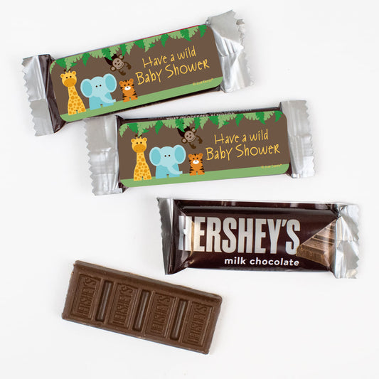 Baby Shower Jungle Safari Animals Hershey's Snack Size Milk Chocolate Bars - Pack of 44