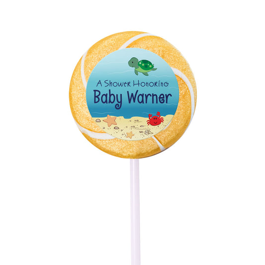 Baby Shower Personalized Small Swirly Pop Ocean Bubbles (24 Pack)