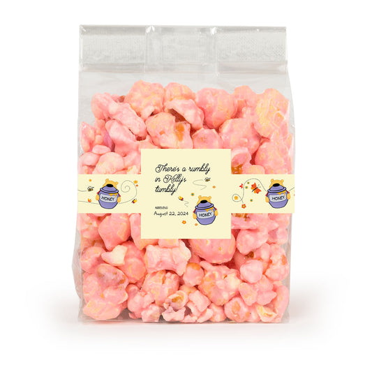 Personalized Baby Shower Pooh Candy Coated Popcorn 3.5oz Bags