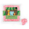 Personalized Baby Shower Jungle Safari Animals Favor Cube with Jelly Belly Jelly Beans