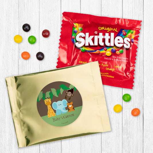 Personalized Baby Shower Jungle Safari Animals Skittles