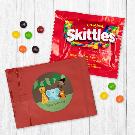 Personalized Baby Shower Jungle Safari Animals Skittles