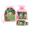 Personalized Baby Shower Jungle Safari Animals Miniatures in XS Organza Bag with Gift Tag