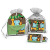 Personalized Baby Shower Jungle Safari Animals Miniatures in XS Organza Bag with Gift Tag