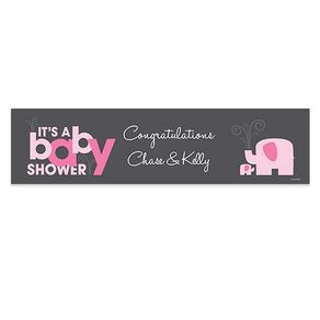 Personalized Elephants Baby Shower 5 Ft. Banner