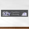 Personalized Elephants Baby Shower 5 Ft. Banner