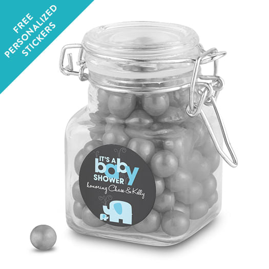 Baby Shower Personalized Latch Jar Elephant (12 Pack)