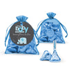 Personalized Baby Shower Elephants Organza Bags with Hershey's Kisses