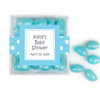 Personalized Baby Shower Polka Dots JUST CANDY® favor cube with Jelly Beans