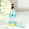 Personalized Baby Shower Polka Dot Champagne Bottle with Milk Chocolate Minis