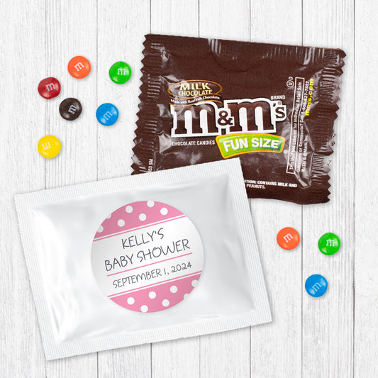 Personalized Baby Shower Polka Dot Milk Chocolate M&Ms