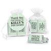 Personalized Baby Shower Stripes Miniatures in XS Organza Bag with Gift Tag