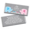 Gender Reveal Baby Shower Baby Elephants Personalized Chocolate Bar Wrappers