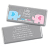 Gender Reveal Baby Shower Baby Elephants Personalized Chocolate Bar Wrappers