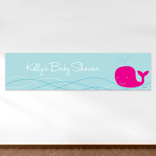 Personalized Baby Shower Whale 5 Ft. Banner