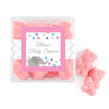 Personalized Baby Shower Chevron Dots Elephant Favor Cube with Sanded Gummy Bears