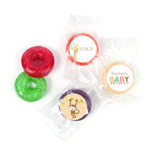 Baby Shower Personalized LifeSavers 5 Flavor Hard Candy Safari Snuggles