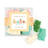 Personalized Baby Shower Safari Snuggles Favor Cube with Sanded Gummy Bears