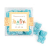 Personalized Baby Shower Safari Snuggles Favor Cube with Sanded Gummy Bears