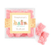 Personalized Baby Shower Safari Snuggles Favor Cube with Sanded Gummy Bears