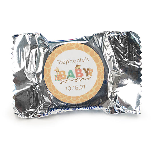 Personalized Safari Snuggles Baby Shower York Peppermint Patties - pack of 70