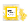 Personalized Baby Shower Mama to Bee Favor Cube with Sanded Gummy Bears