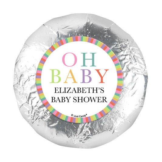 Personalized Happy Baby Baby Shower 1.25" Stickers (48 Stickers)