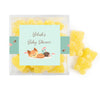 Personalized Baby Shower Woodland Buddies Favor Cube with Gummy Bears