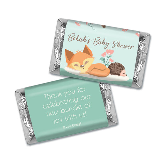 Baby Shower Personalized Hershey's Miniatures Wrappers Woodland Buddies