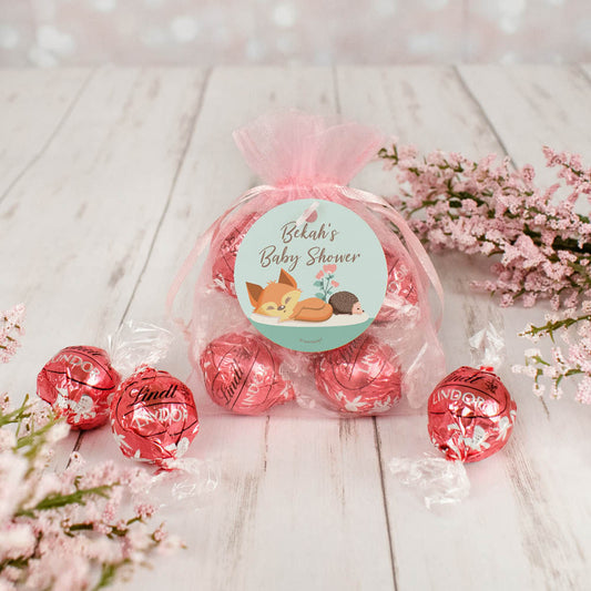 Personalized Baby Shower Woodland Buddies Lindt Truffle Organza Bag