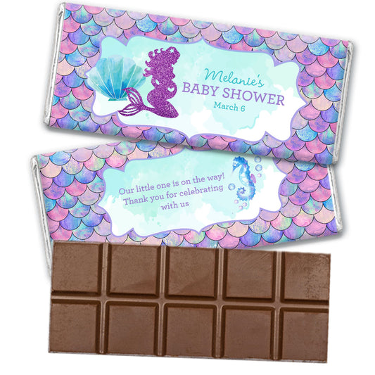 Baby Shower Personalized Belgian Chocolate Bar Mermaid