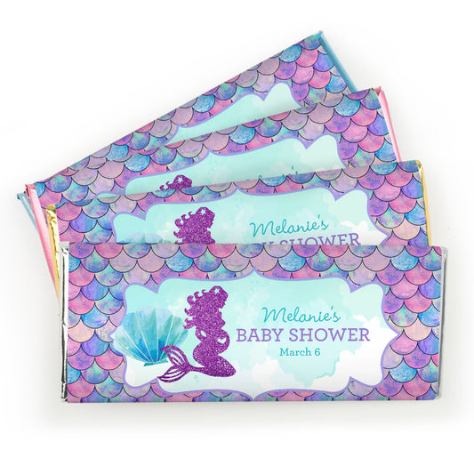 Baby Shower Personalized Hershey's Milk Chocolate Bar Mermaid