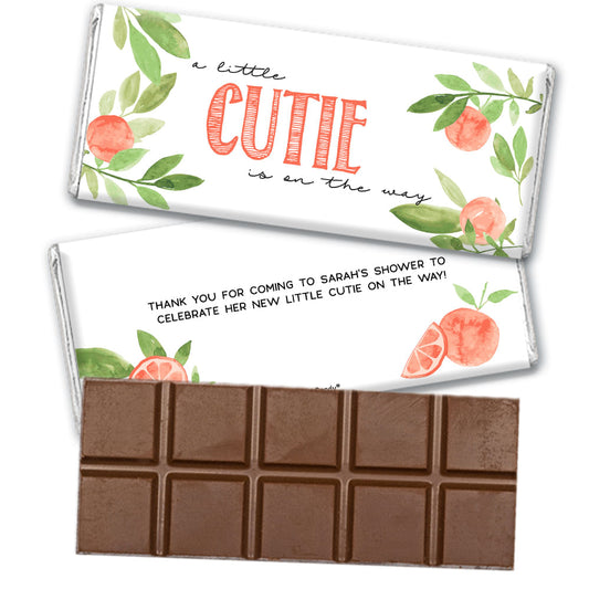 Personalized Citrus Cutie Baby Shower Belgian Chocolate Bar