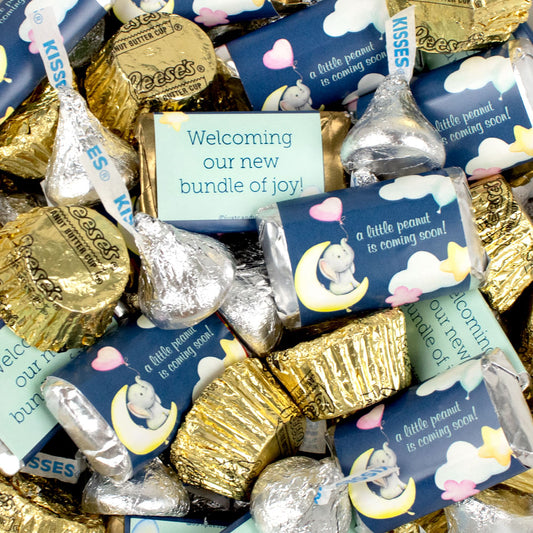 Baby Shower Clouds Hershey's Miniatures, Kisses and Reese's Peanut Butter Cups - 1.68lb Bag