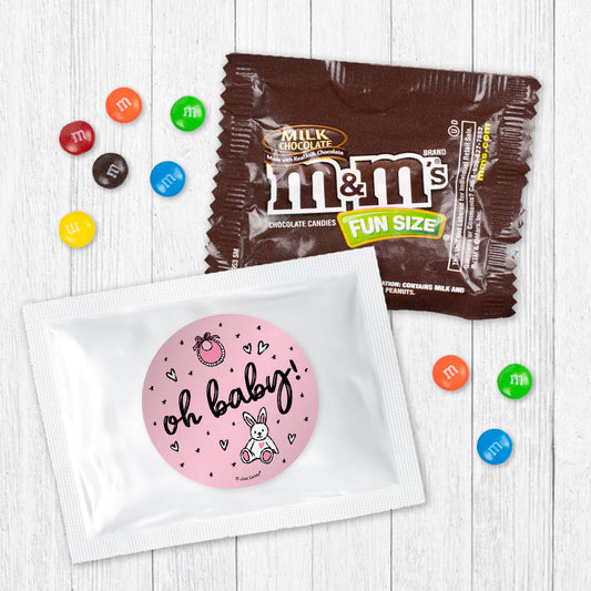 Baby Shower Icons Pink Milk Chocolate M&Ms