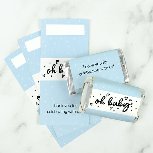 Baby Shower Blue Mini Wrappers - Oh Baby