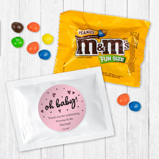 Personalized Baby Shower Icons Pink Peanut M&Ms