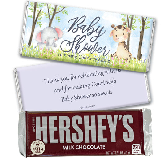 Personalized Baby Animals Hershey's Milk Chocolate Bar Baby Shower Favor