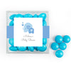 Personalized Baby Shower Elephant Hearts JUST CANDY® favor cube with Just Candy Milk Chocolate Minis