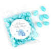 Personalized Baby Shower Boy Elephant Hearts Candy Bags with Jelly Beans