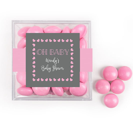 Personalized Baby Shower Oh Baby! JUST CANDY® favor cube with Just Candy Milk Chocolate Minis