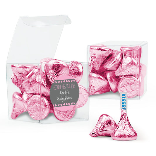 Baby Shower Oh Baby! Clear Gift Box with Sticker - Approx. 16 Hershey's Kisses