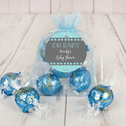 Personalized Baby Shower Oh Baby Lindt Truffle Organza Bag